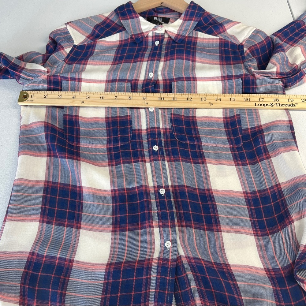 PAIGE Trudy Shirt Soft Plaid Casual Button Front‎ XS - Picture 16 of 16
